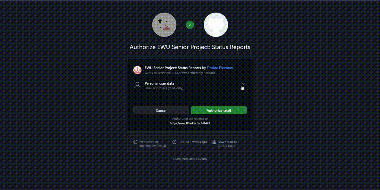 Gif of signing in with GitHub